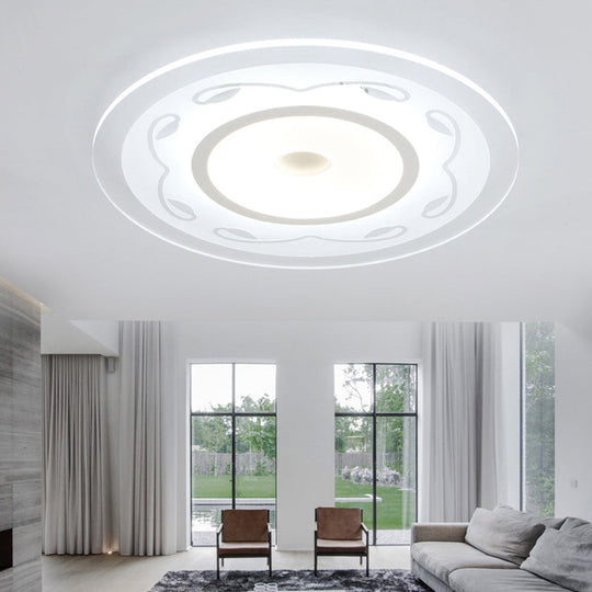 Modern Acrylic Flower Shape Ceiling Lamp In White - Perfect For Child’s Bedroom