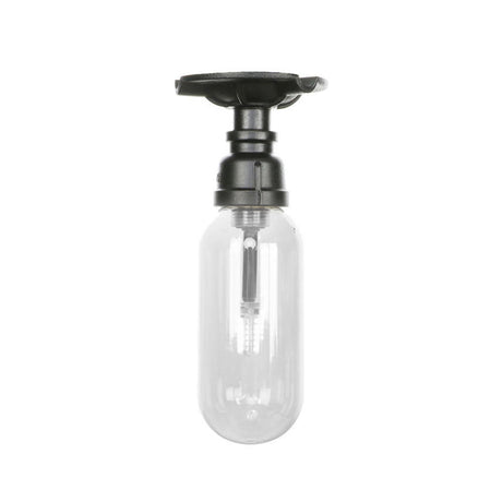 Industrial Clear Glass Semi-Flush Ceiling Light With Pipe Design