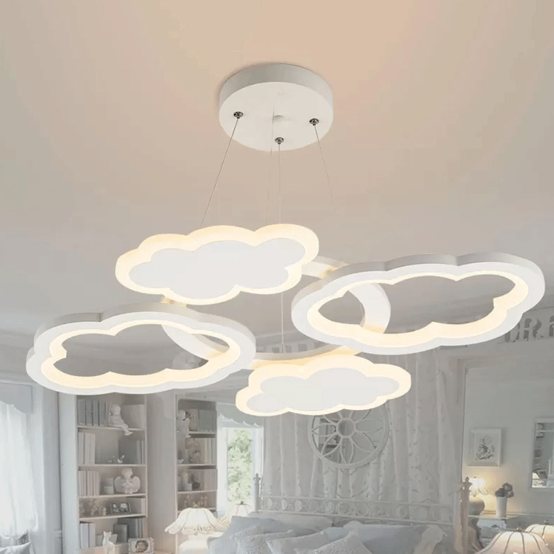 Lena’s Nordic Acrylic Cloud Led Bedroom Pendant - Warm/White Light White / Warm Lighting