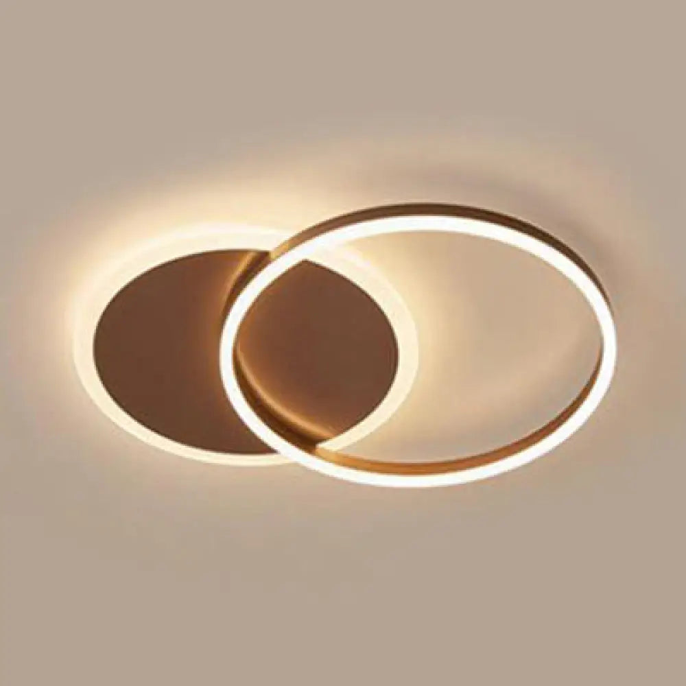 2/3/5 - Light Flush Ceiling Light With Brown Acrylic Shade - Warm/White For Living Room 2 / Warm