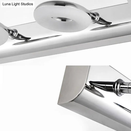 2/3 Head Bathroom Wall Vanity Light With Acrylic Shade - Silver Finish Warm/White Lighting