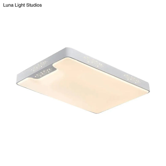 20/41 Wide White Square/Rectangle Led Flush Mount Modern Ceiling Lamp Metal
