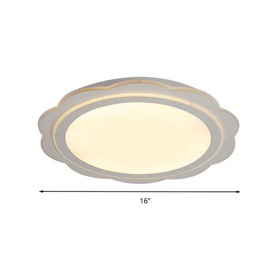 Simple Acrylic Led Flush Mount Light: White Flower Shape For Bedroom & Porch