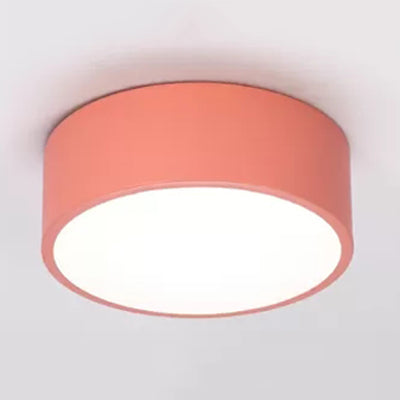 Nordic Stylish Acrylic Round Small Ceiling Lamp For Kindergarten Bathroom Pink
