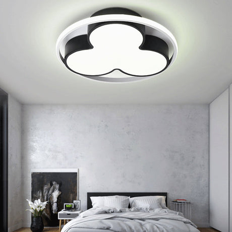 Flower Ceiling Mount Led Light For Child Bedroom - Nordic Style Acrylic Lamp Black / 16