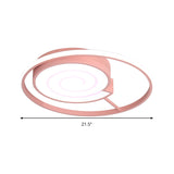 Lovely Lollipop Led Ceiling Lamp For Kids Bedrooms - Acrylic Flush Mount Light With Ring