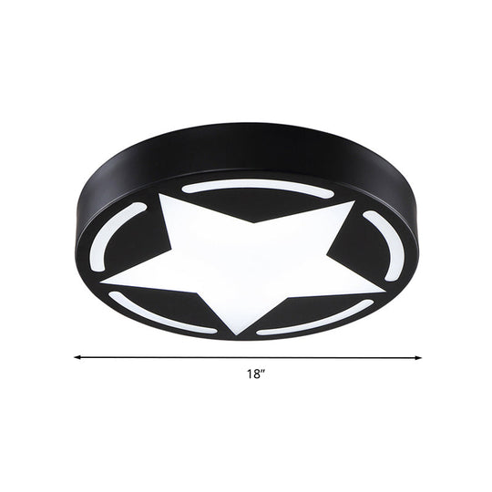 Modern Acrylic Star Ceiling Light For Childrens Bedroom - Flush Mount Fixture
