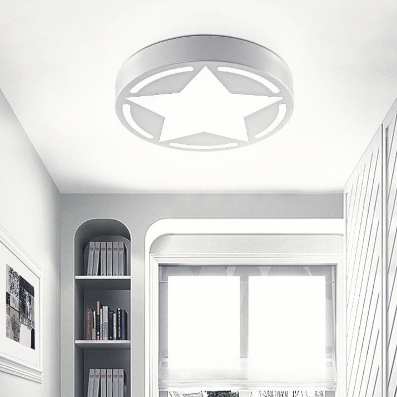 Modern Acrylic Star Ceiling Light For Children’s Bedroom - Flush Mount Fixture White /