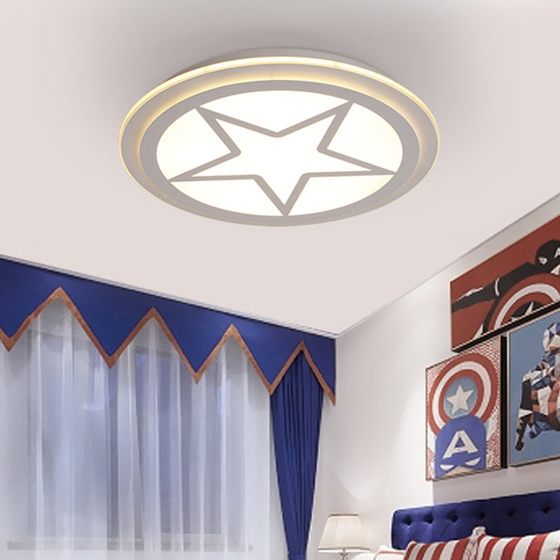 Modern White Acrylic Star Ceiling Light For Children’s Bedroom