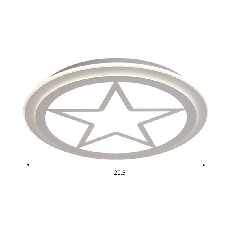 Modern White Acrylic Star Ceiling Light For Childrens Bedroom
