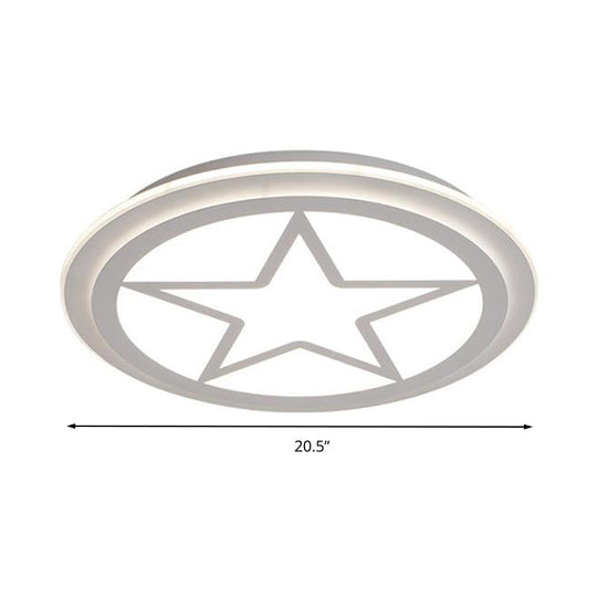 Modern White Acrylic Star Ceiling Light For Childrens Bedroom