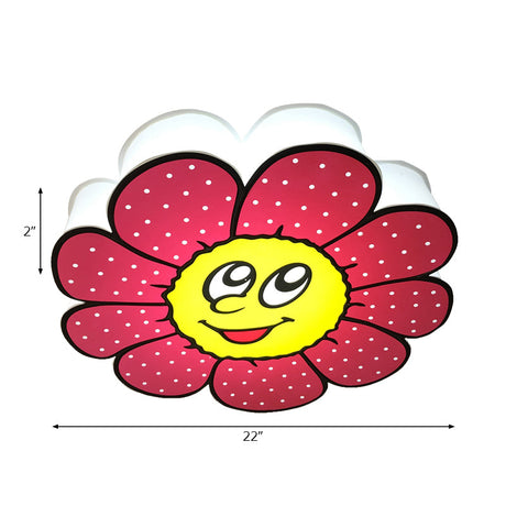 Pink Cartoon Metal Ceiling Light For Flower-Themed Dining Rooms