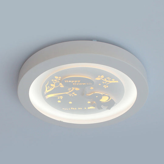 Nordic White Led Circular Flush Ceiling Light For Living Room
