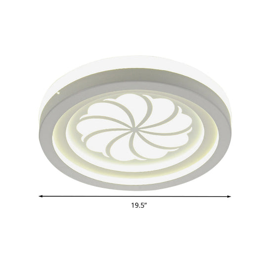 Modern White Circle Shade Ceiling Light - Acrylic Flush Mount For Hallway