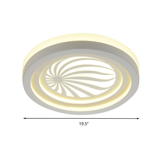 Modern White Circle Shade Ceiling Light - Acrylic Flush Mount For Hallway