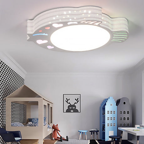 Modern White Acrylic Round Flush Mount Ceiling Light For Bedroom / B