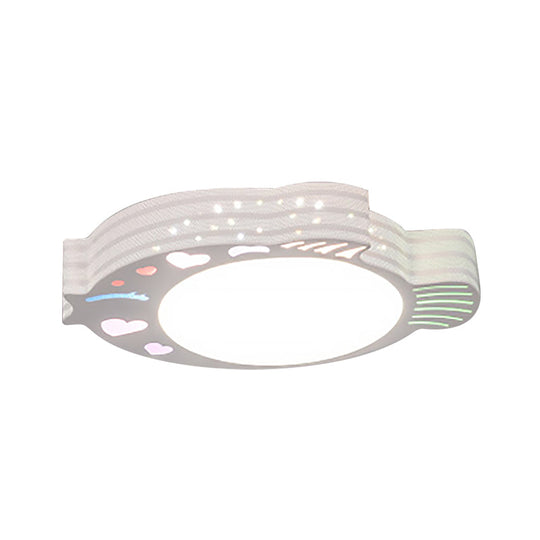 Modern White Acrylic Round Flush Mount Ceiling Light For Bedroom