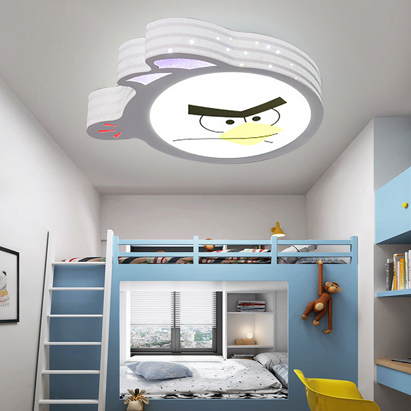 Kid’s Cartoon Flush Mount Ceiling Light: Modern Acrylic Fixture In White / B