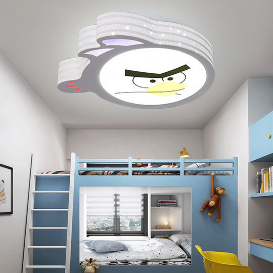 Kids Cartoon Flush Mount Ceiling Light: Modern Acrylic Fixture In White / B