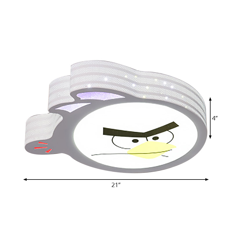 Kids Cartoon Flush Mount Ceiling Light: Modern Acrylic Fixture In White