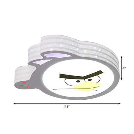 Kids Cartoon Flush Mount Ceiling Light: Modern Acrylic Fixture In White