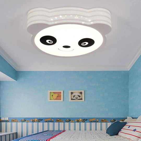 Kid’s Cartoon Flush Mount Ceiling Light: Modern Acrylic Fixture In White / A