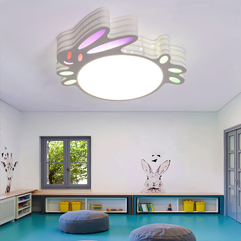 Kid’s Cartoon Flush Mount Ceiling Light: Modern Acrylic Fixture In White / C