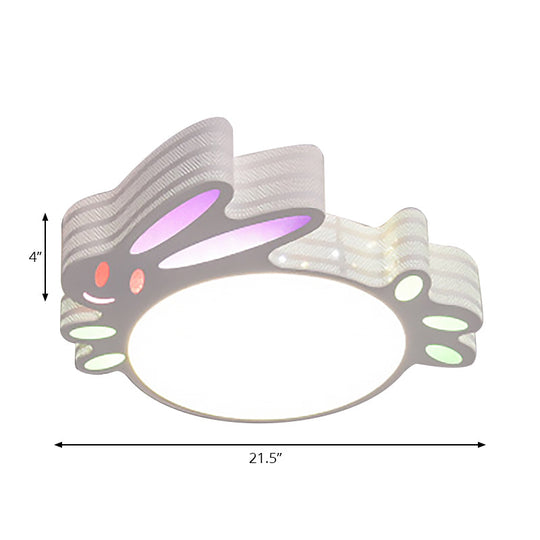 Kids Cartoon Flush Mount Ceiling Light: Modern Acrylic Fixture In White