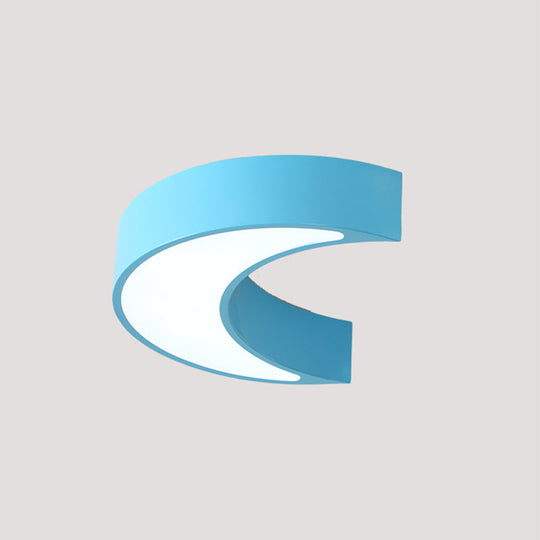 Blue Moon Bedroom Led Ceiling Light With Acrylic Flush Mount / A