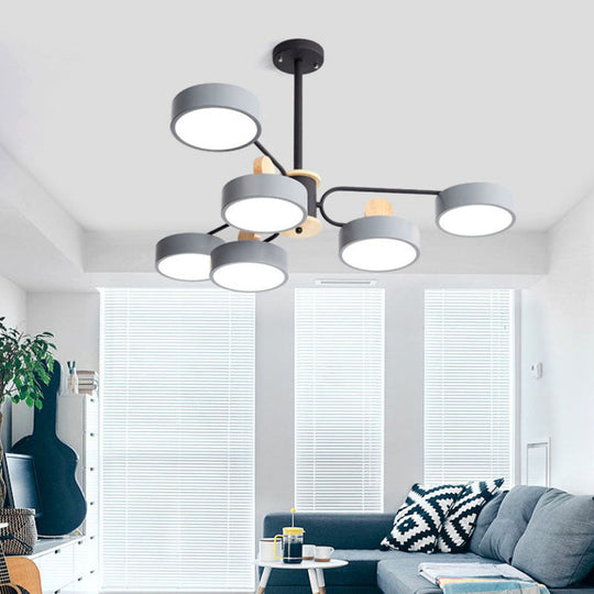 Modern Starburst Chandelier - Simplistic Metal Ceiling Lamp With Acrylic Shade For Living Room 6 /
