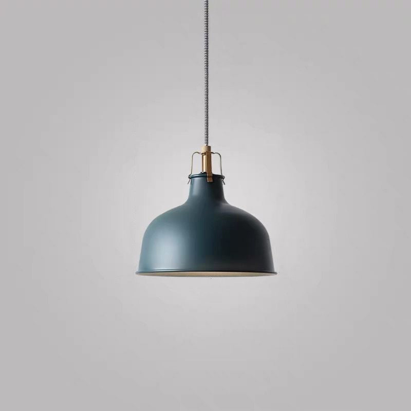 Modern Metal Barn Hanging Pendant Light For Dining Room - 1-Head Suspension Dark Blue / A