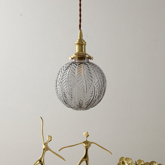 Brass Finish Clear Glass Pendant Light Kit - Modern Spherical Design Ideal For Warehouse Décor