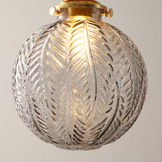 Brass Finish Clear Glass Pendant Light Kit - Modern Spherical Design Ideal For Warehouse Décor
