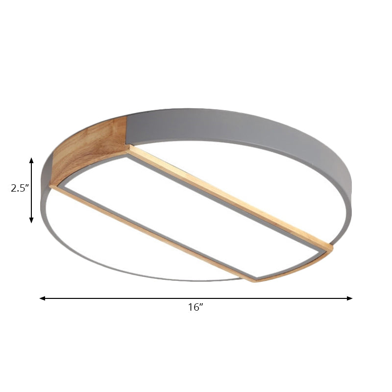 Modern Round Led Flush Mount Light In Macaron-Inspired Colors For Living Room Ceiling