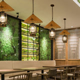 Coastal Lantern Pendant Lamp With Clear Glass Shade And Bamboo Top - 1 Bulb Hanging Light Fixture