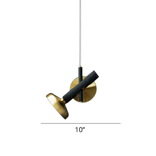 Modern Brass Bedside Pendant With Torch Metal Shade And Down Lighting