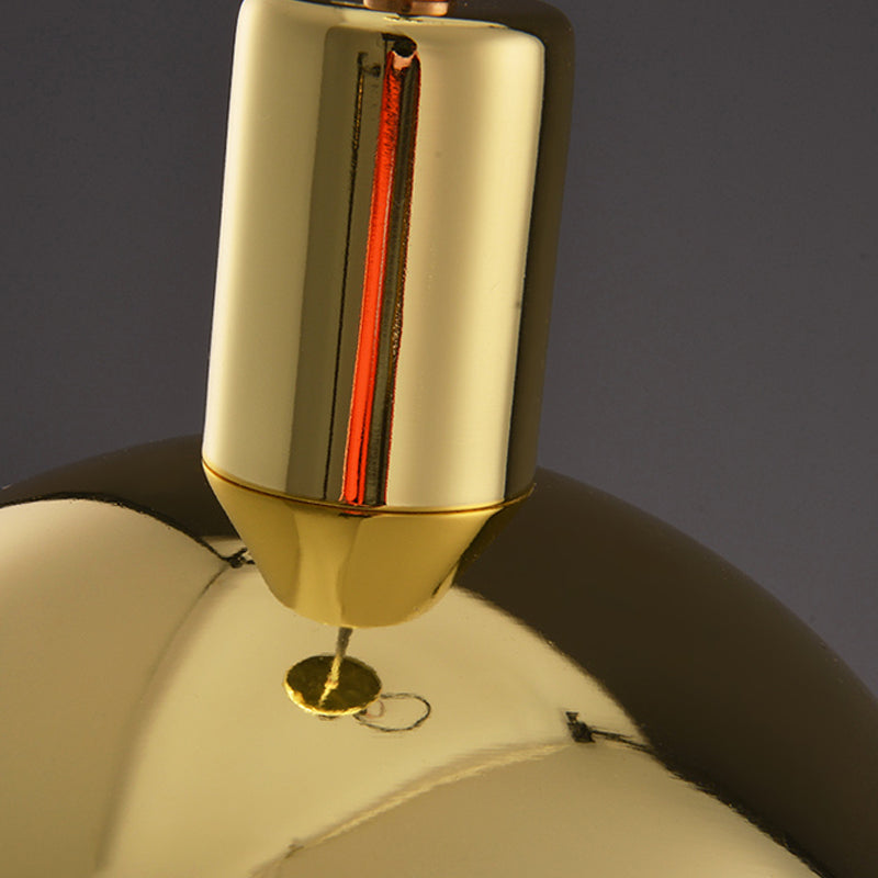 Modern Metal Dome Drop Lamp Pendant With Opal Glass Shade