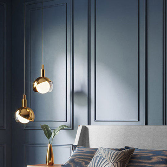 Sleek Hemisphere Metal Pendant Lamp: Simplicity In 1 Head Hanging Ceiling Light For Dining Room