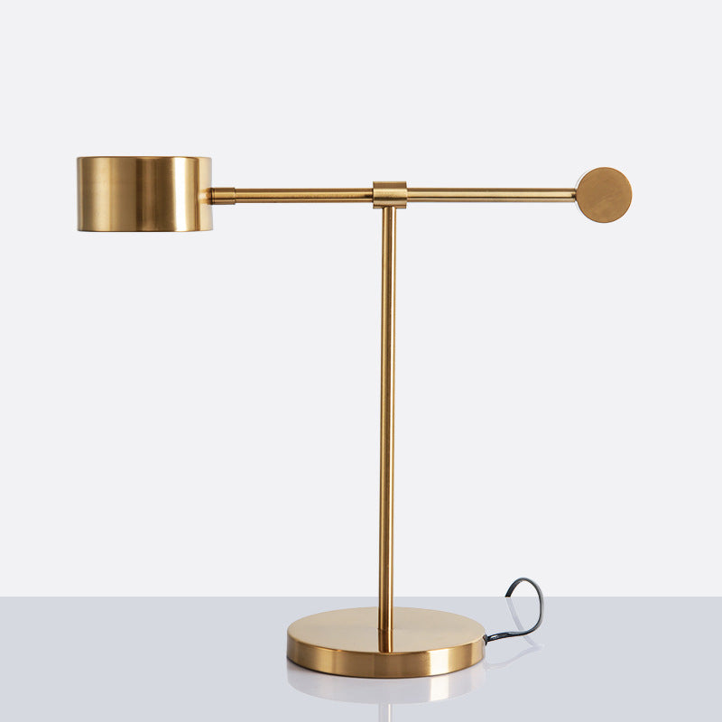 Scarlett - Modern Drum Bedroom Table Lamp Metal 1 Head Modernism Night Lighting With Lever Design