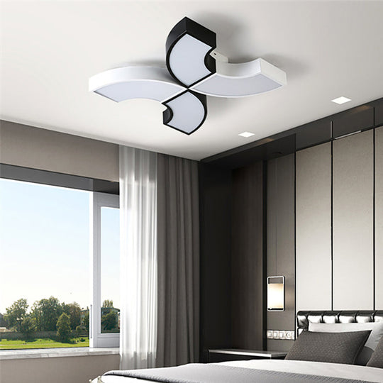 Macaron Half-Ring Flush Mount Led Ceiling Light For Children’s Room - Warm/White