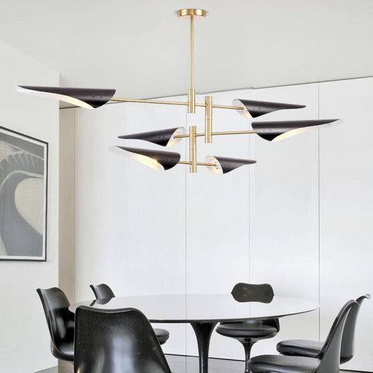 Modern Metal Quill Chandelier Pendant Light With Sputnik Design For Living Room