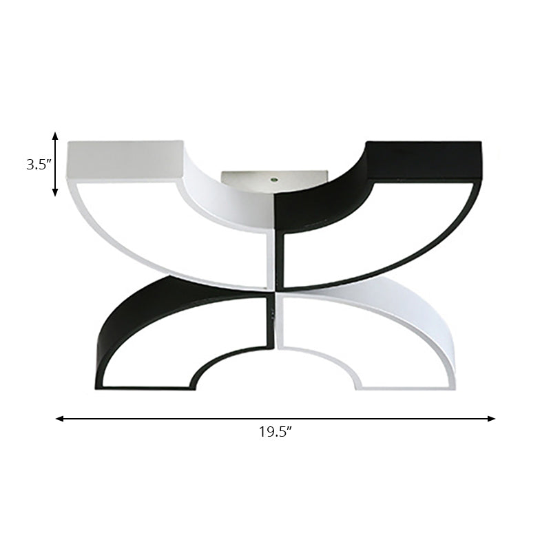 Macaron Half-Ring Flush Mount Led Ceiling Light For Children’s Room - Warm/White