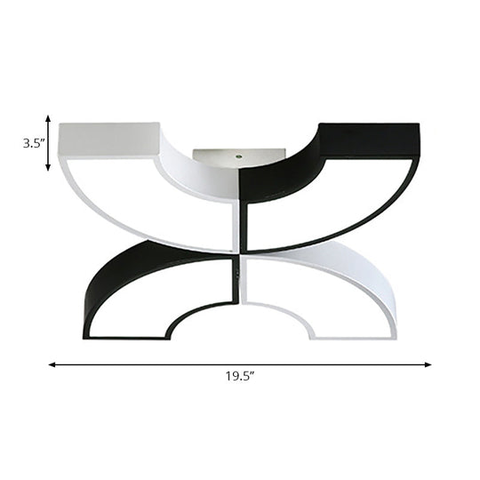 Macaron Half-Ring Flush Mount Led Ceiling Light For Children’s Room - Warm/White