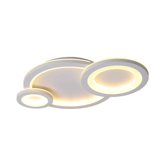Modern White Ring And Oval Led Ceiling Light For Adult Child Room