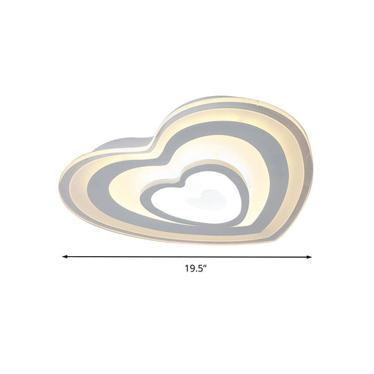 Modern Love-Heart White Led Ceiling Light For Hotels & Restaurants