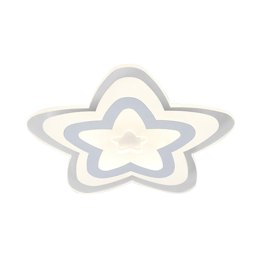 Contemporary Star Slim Led Ceiling Mount Light In White - Perfect For Game Room!