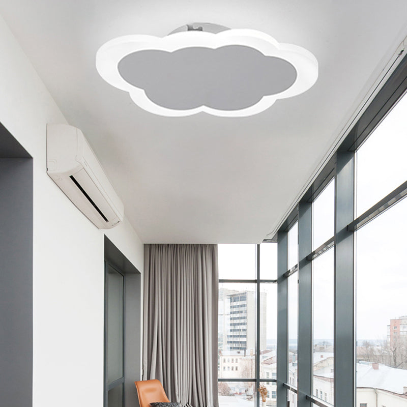 Minimal Cloud - Shaped Led Ceiling Lamp - Acrylic White Flushmount Light For Porch And Dining Room /