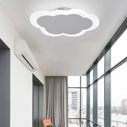 Minimal Cloud - Shaped Led Ceiling Lamp - Acrylic White Flushmount Light For Porch And Dining Room /