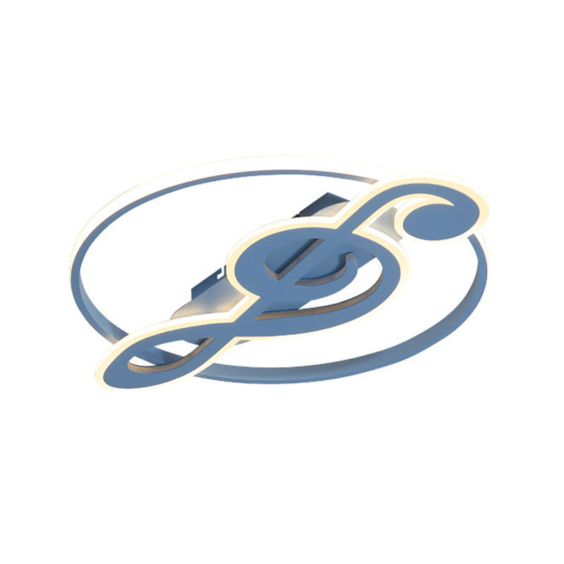 Kid’s Candy Colored Musical Note Ceiling Mount Light - Macaron Loft Acrylic Led Flush