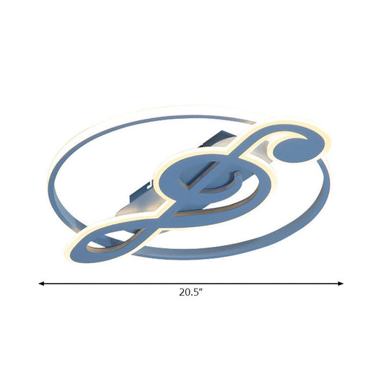 Kid’s Candy Colored Musical Note Ceiling Mount Light - Macaron Loft Acrylic Led Flush